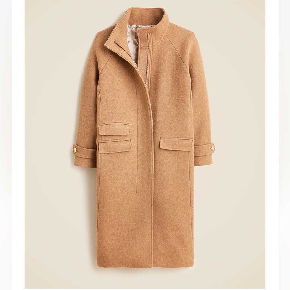 J. Crew Camel Trench Wool Coat - Picture 9 of 9